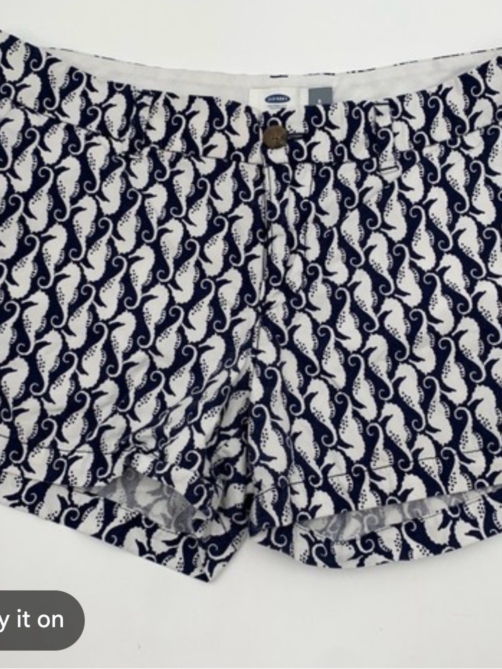 Old navy chino seahorse short blue and white size 4